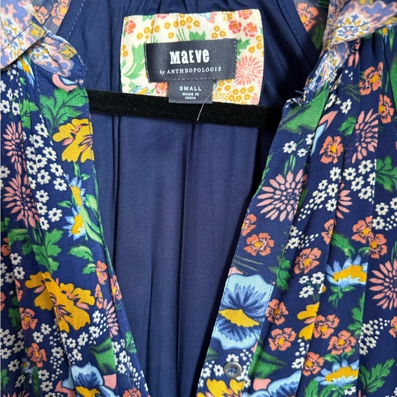 Anthropologie Maeve Ondine Maxi Dress in a blue and yellow floral print. Size S - Picture 8 of 8